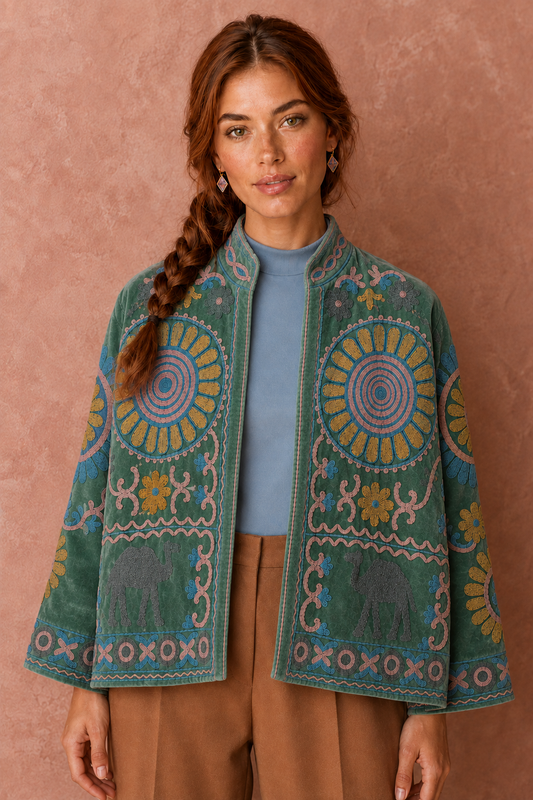 Sahara Elephant Embroidered Jacket