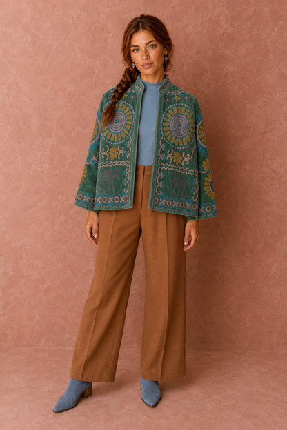 Sahara Elephant Embroidered Jacket