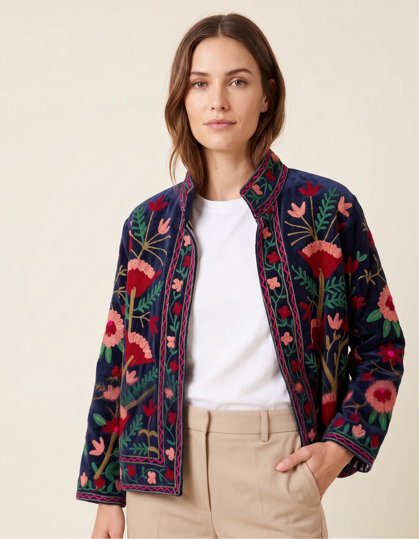 Marine Suzani Velvet Jacket